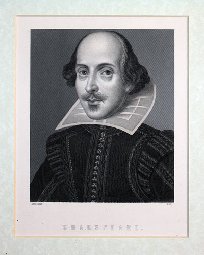  Engraving of William Shakespeare published circa 1880 