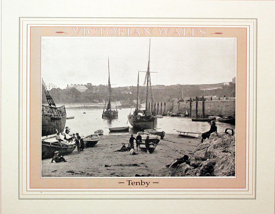 Tenby Pembrokeshire in 1896 - Old print of a photograph