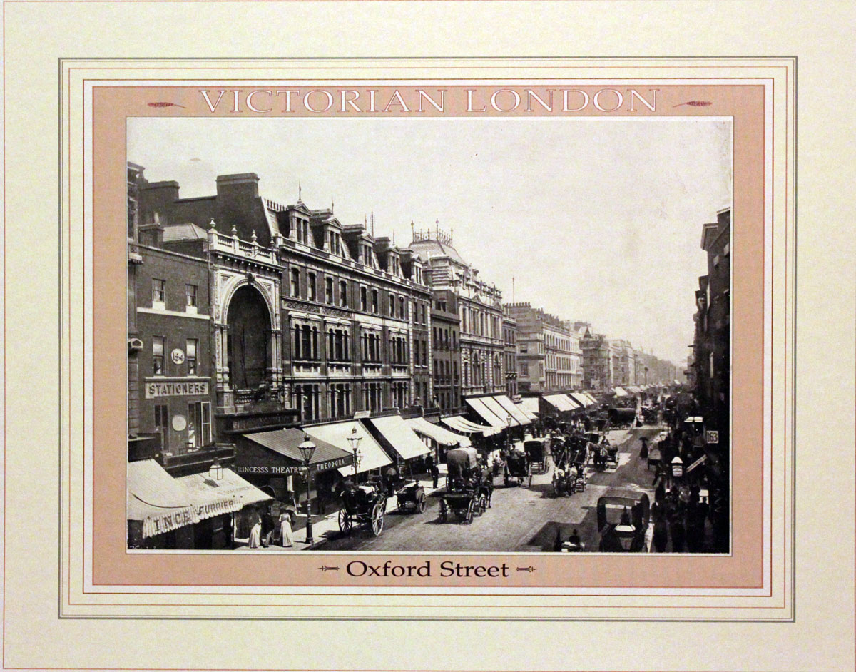 Oxford Street London in 1896 - Old print of a photograph