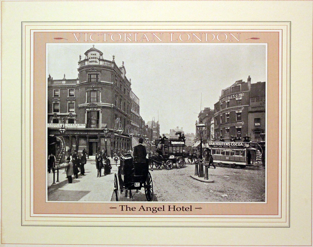 Angel Hotel London in 1896 - Old print of a photograph