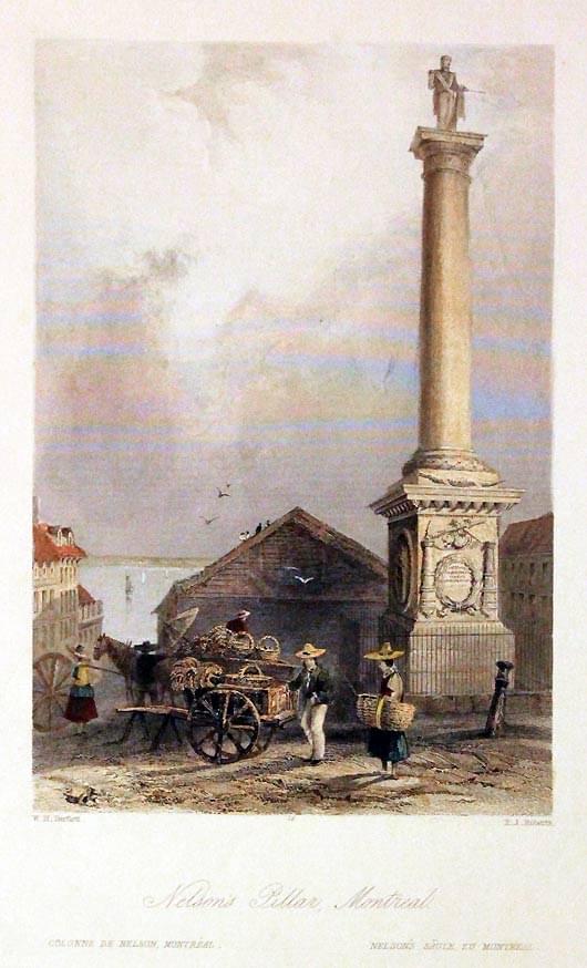 Nelson's Pillar, Montreal, Canada by W. H. Bartlett