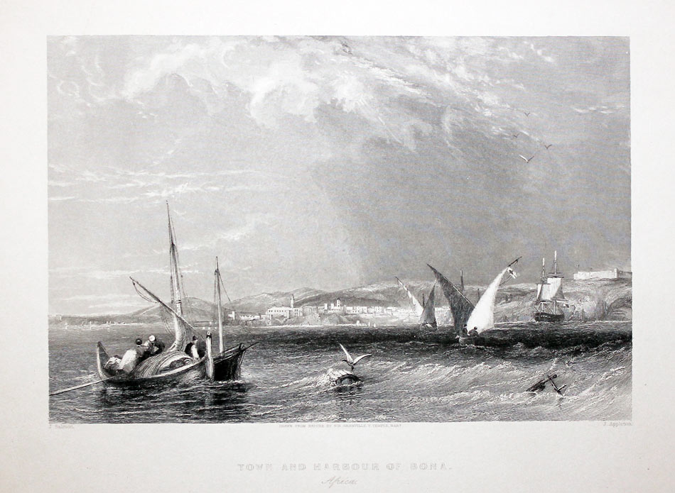 19th century ngraving of Bona in Algeria  19th century ngraving of Bona in Algeria