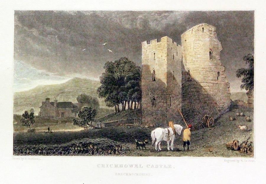 Crickhowel Castle Breconshire by Henry Gastineau