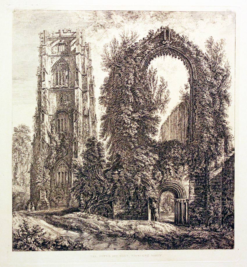 Tower and Nave Fountains Abbey Yorkshire  Tower and Nave Fountains Abbey Yorkshire