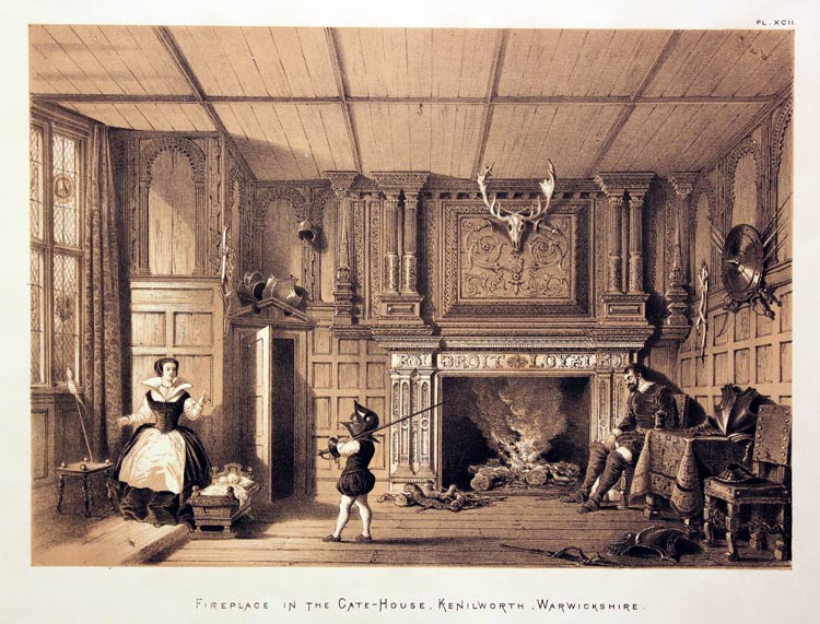 Fireplace in the Gate-House, Kenilworth, Warwickshire