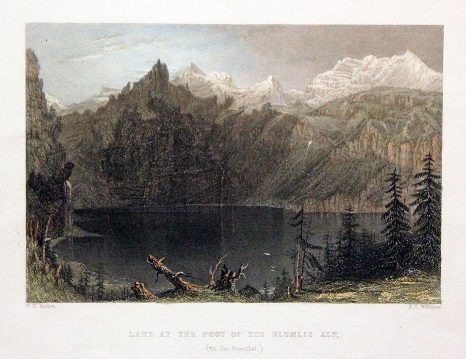 Lake at the Foot of the Blumlis Alp Switzerland  Lake at the Foot of the Blumlis Alp Switzerland