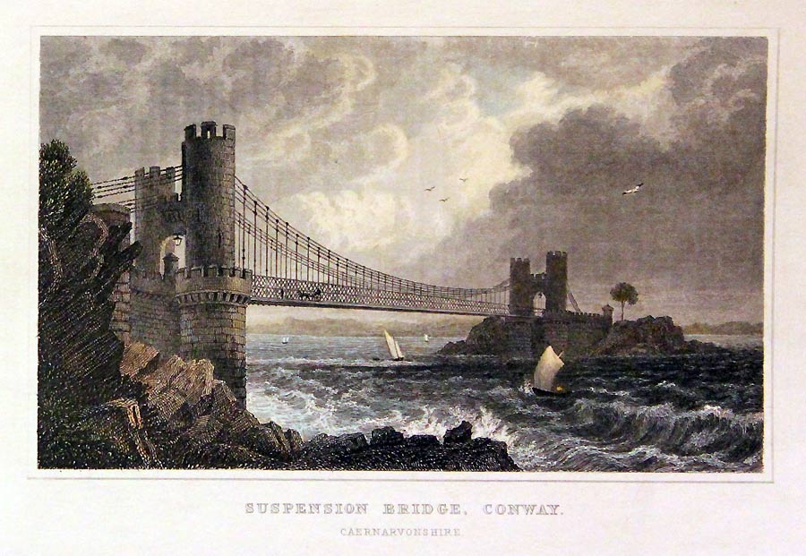 Suspension Bridge at Conway, Caernarvonshire  Suspension Bridge at Conway, Caernarvonshire