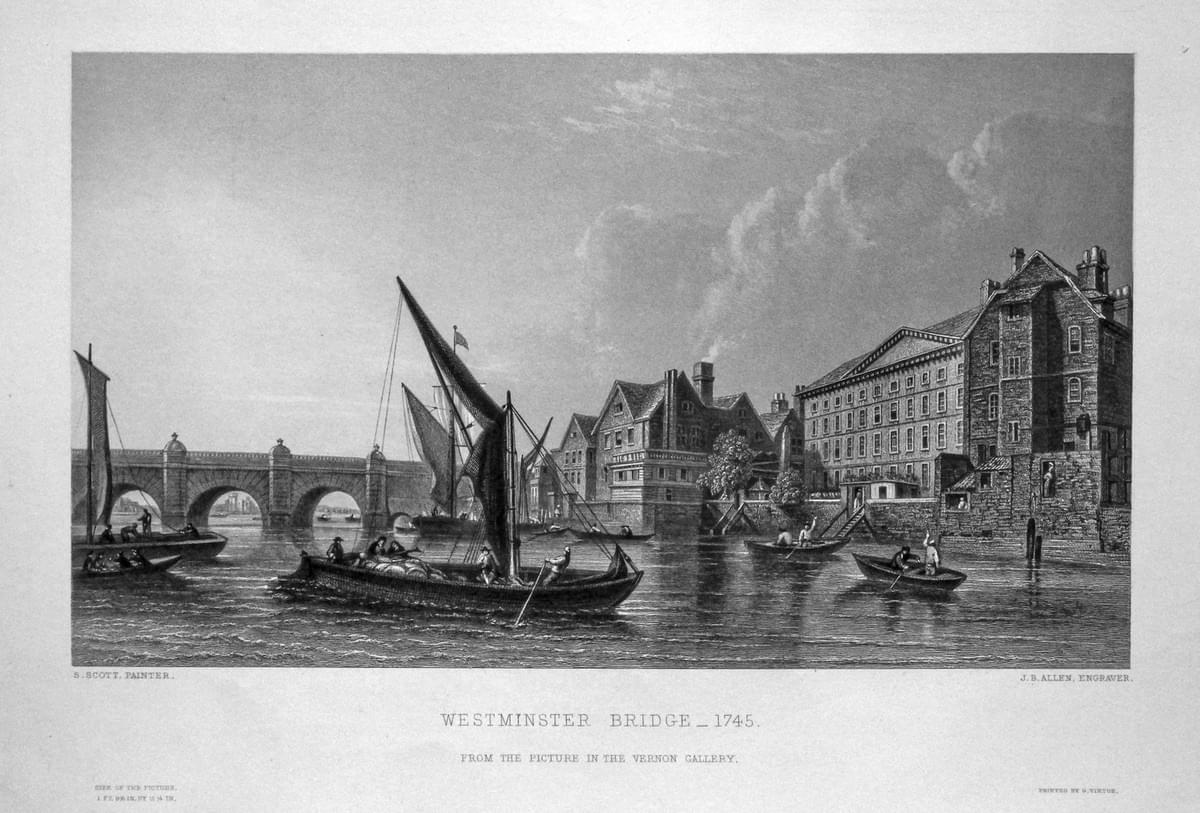 Westminster Bridge in 1745  Westminster Bridge in 1745