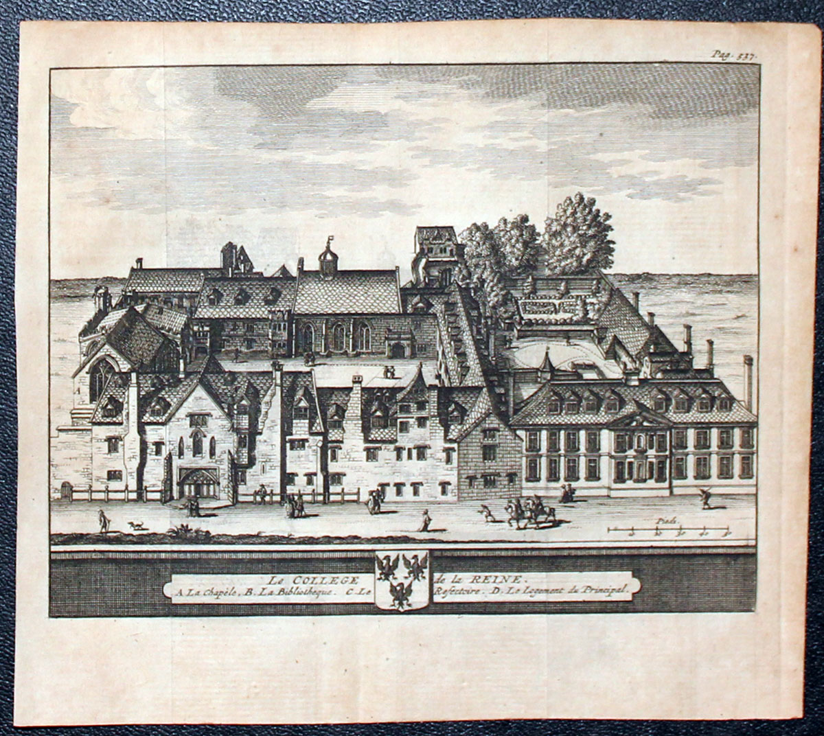 Queens College, Oxford by Pieter van den Aa 1707  Queens College, Oxford by Pieter van den Aa 1707