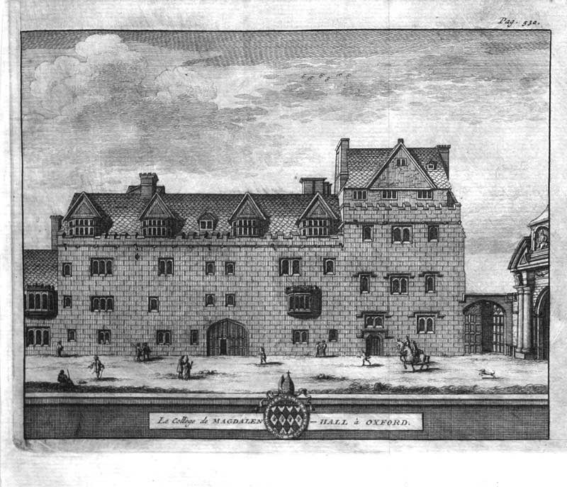 Magdalen College, Oxford by Pieter van den Aa 1707  Magdalen College, Oxford by Pieter van den Aa 1707