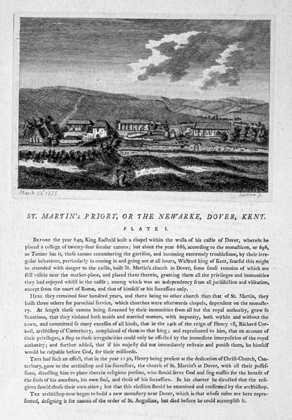 St. Martin's Priory in Kent Plate 1 by Grose 1787  St. Martin's Priory in Kent Plate 1 by Grose 1787
