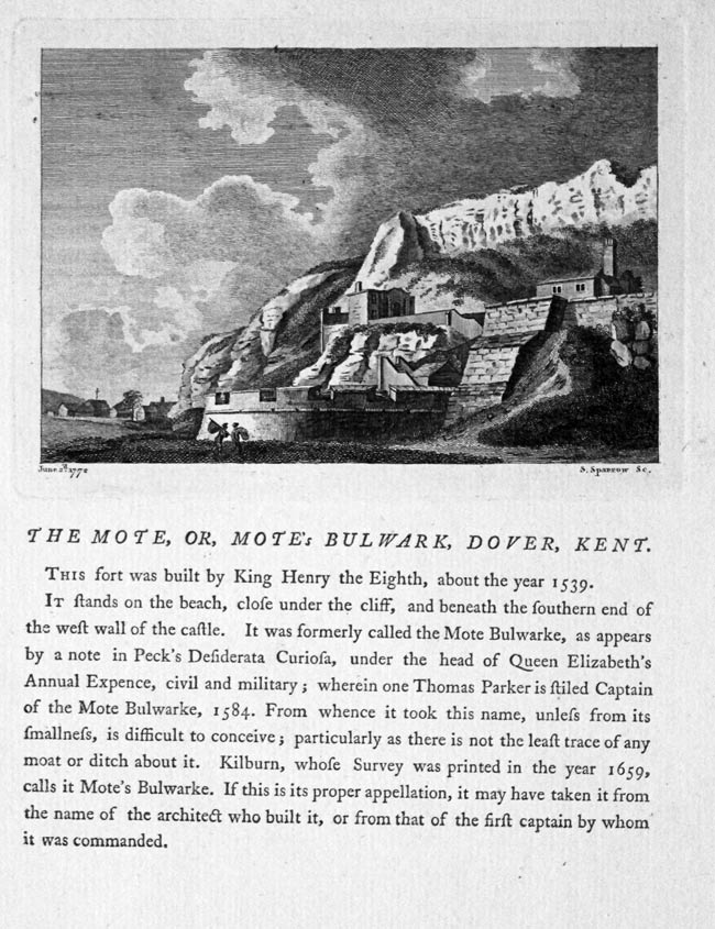 Mote's Bulward Dover in Kent by Grose 1787  Mote's Bulward Dover in Kent by Grose 1787