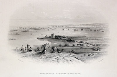 Portsmouth Harbour and Spithead by W. H.Bartlett