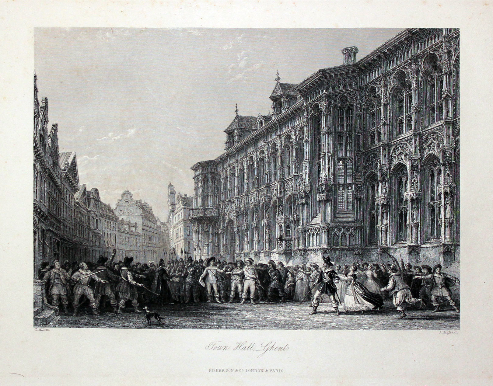 Town Hall, Ghen by Thomas Allom  Town Hall, Ghen by Thomas Allom