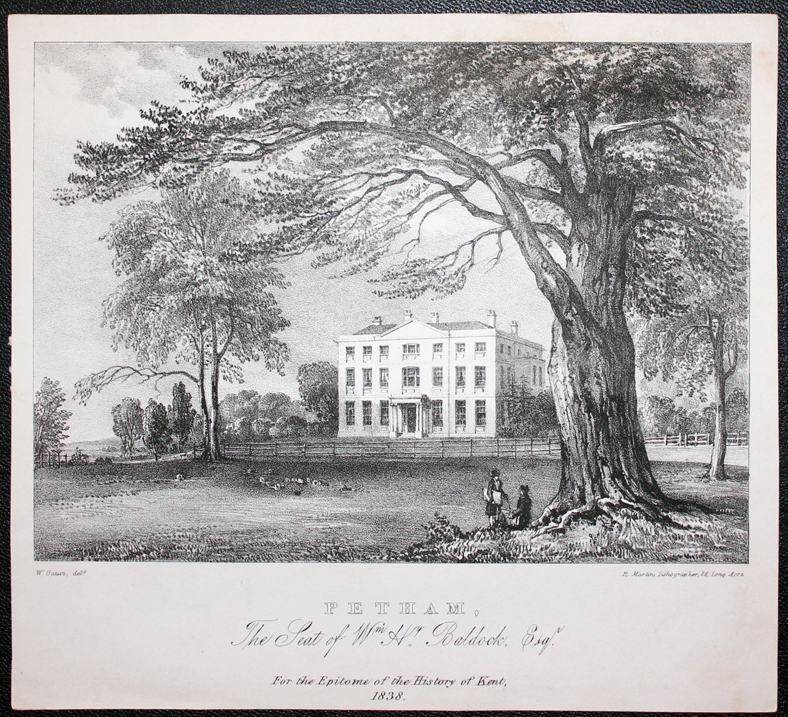 Petham, Kent Lithograph 1838  Petham, Kent Lithograph 1838