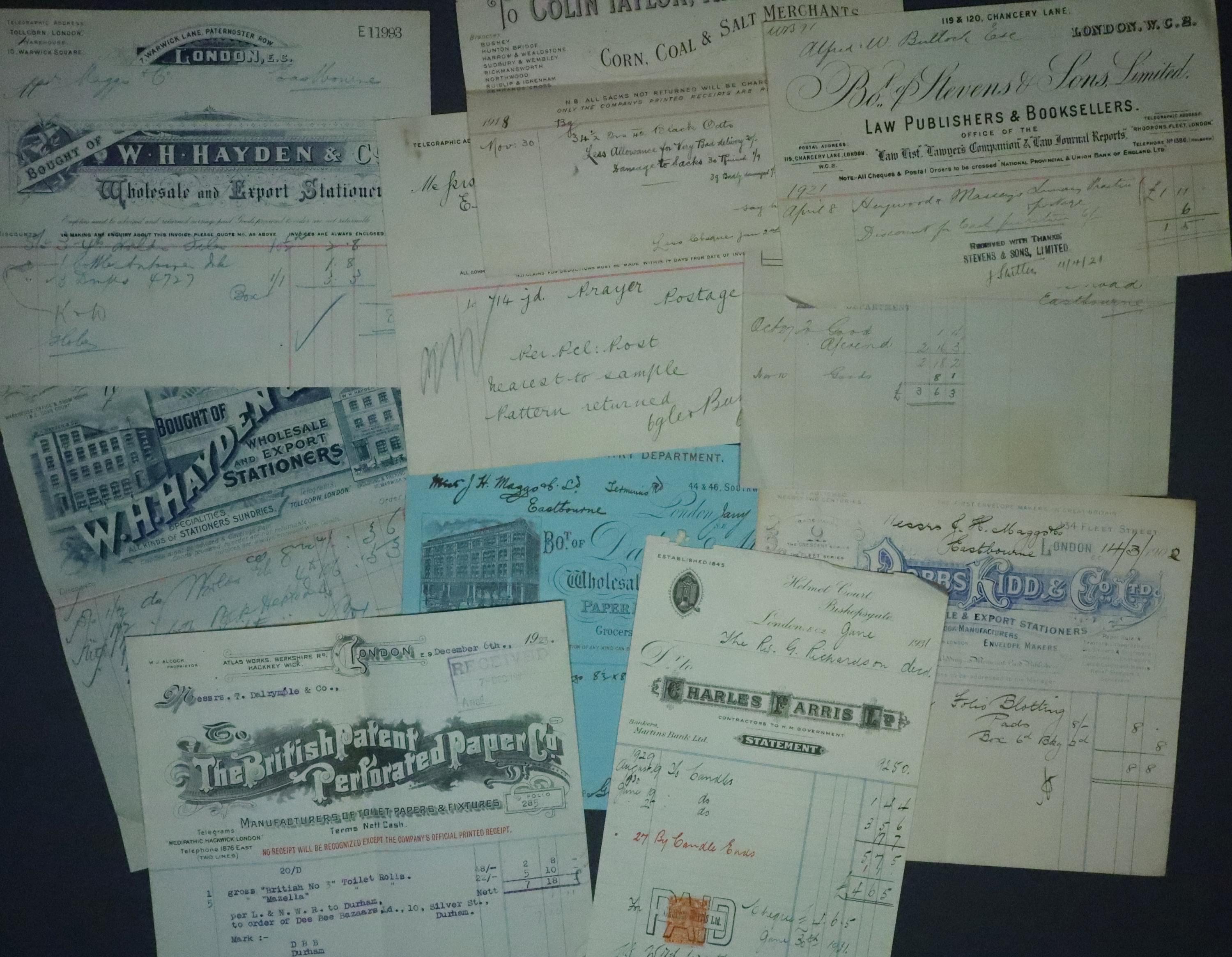 Bill from Liberty & Co. 1918  Bill from Liberty & Co. 1918