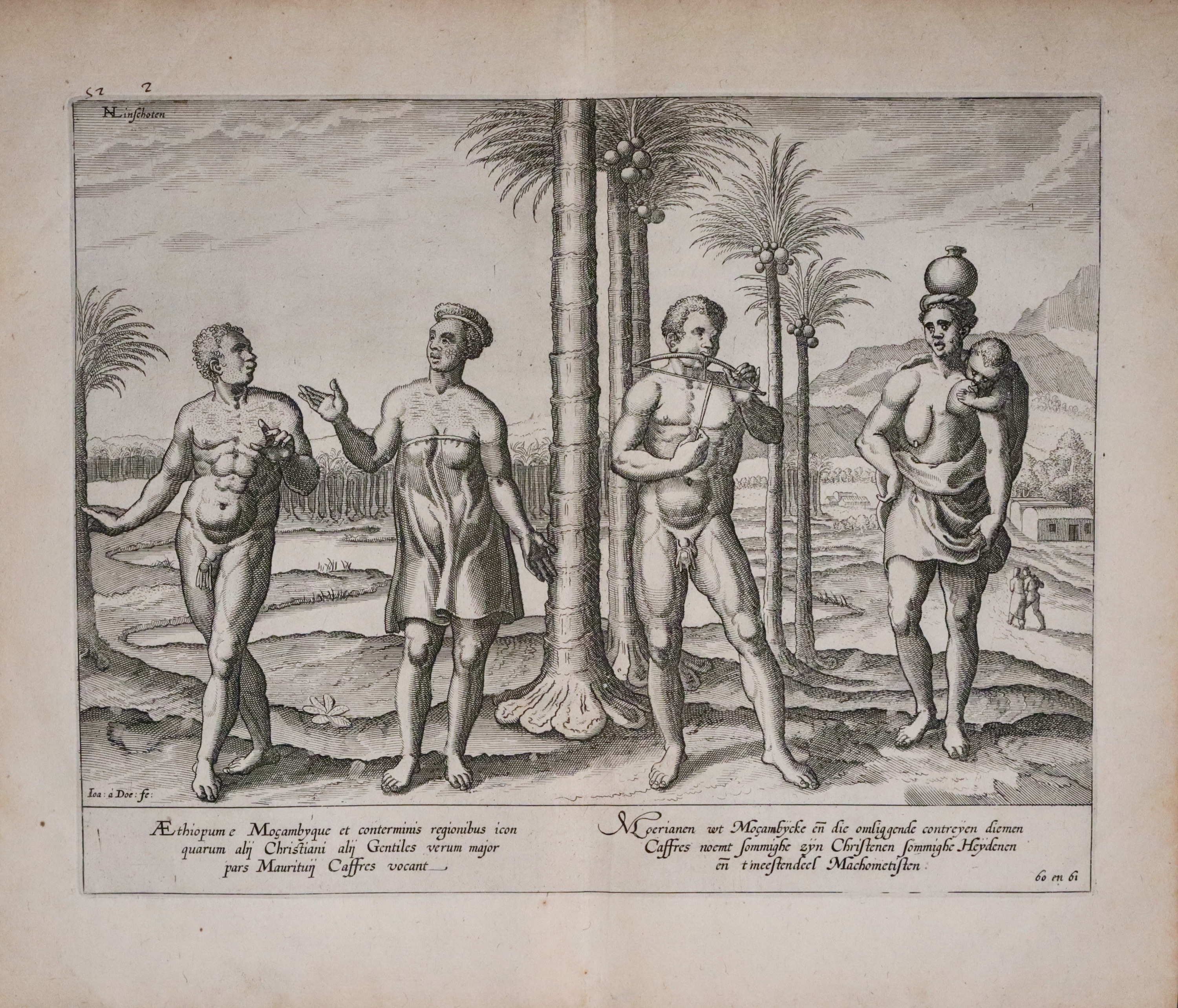 Natives of Mozambique, Jan H. van Linschoten 1599