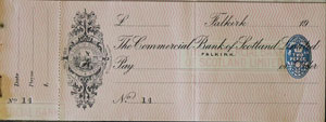 The Commercial Bank of Scotland Limited Falkirk cheque unused 