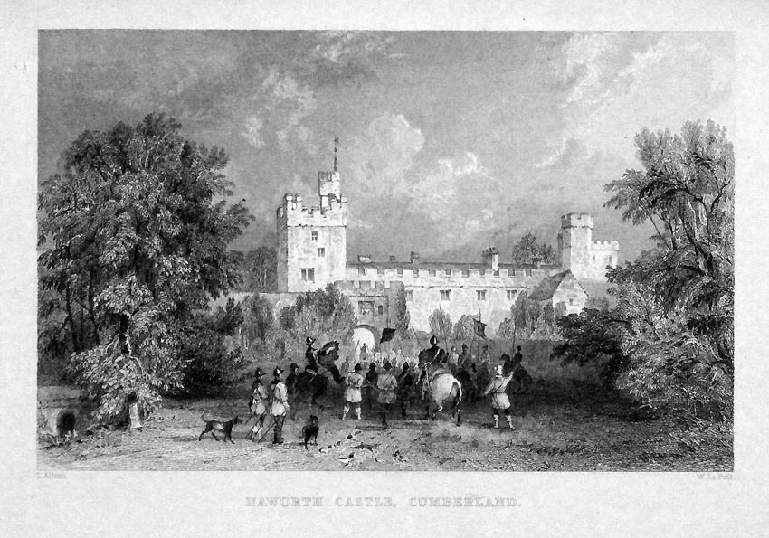 Steel engravings of Naworth Castle Cumbria  Steel engravings of Naworth Castle Cumbria