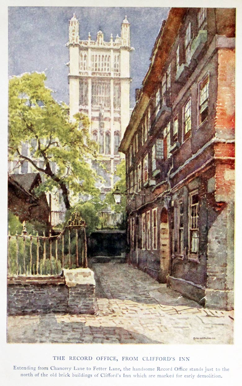 The Record Office, from Clifford's Inn, E. W. Haslehust