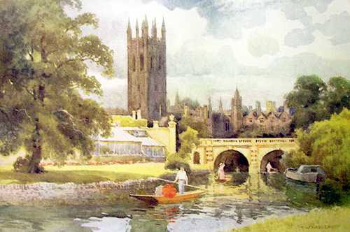 Magddelen College from the Cherwell,  E. W. Haslehust