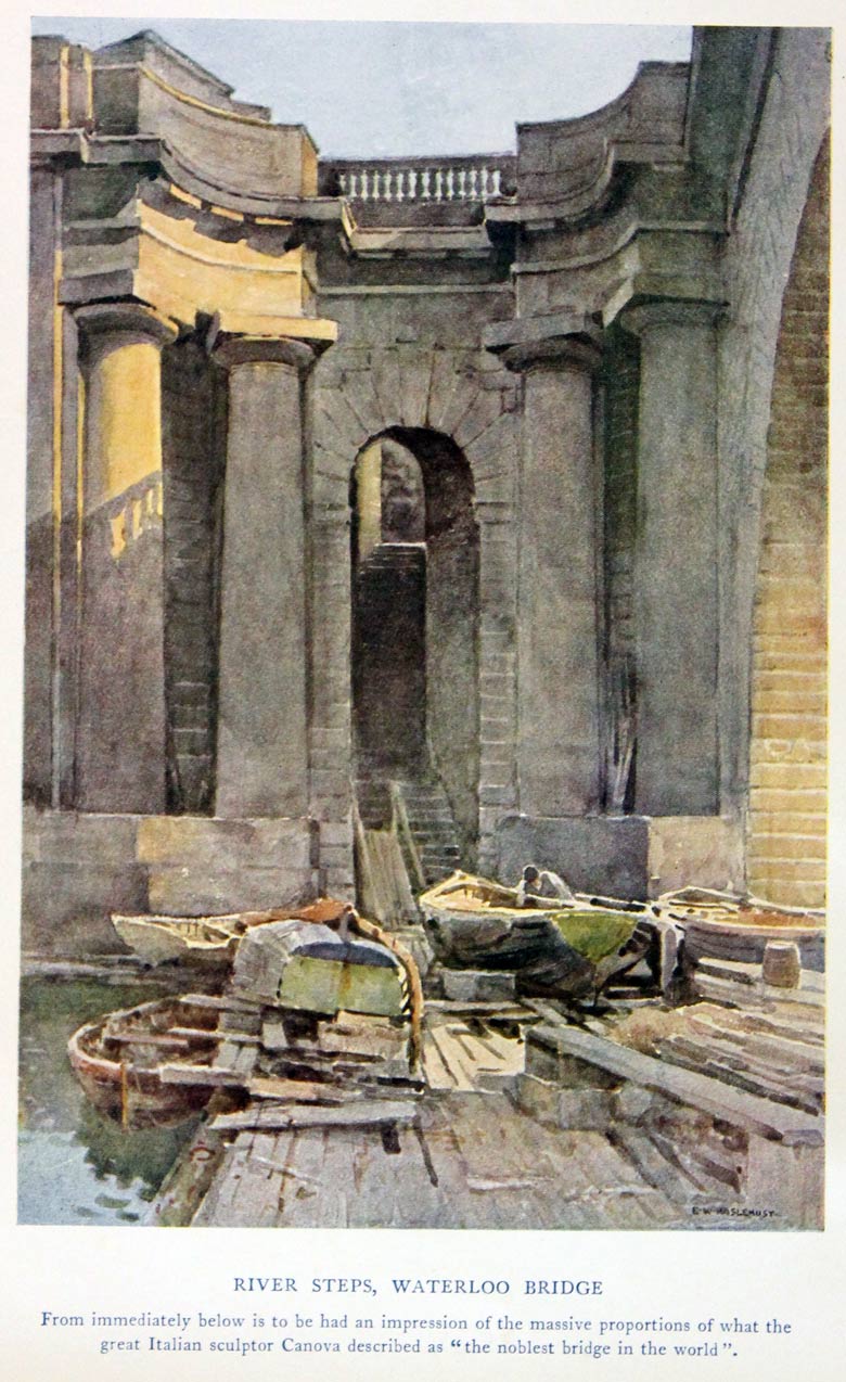 River Steps, Waterloo Bridge, E. W. Haslehust