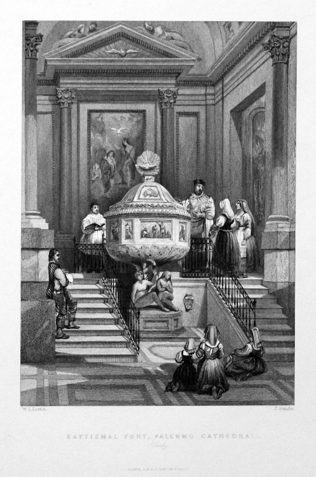 Baptismal Font, Palermo Cathdral, Sicily  Baptismal Font, Palermo Cathdral, Sicily