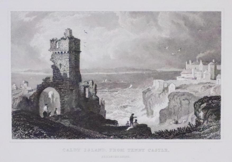 Caldy Island from Tenby Castle, Pembrokeshire  Caldy Island from Tenby Castle, Pembrokeshire