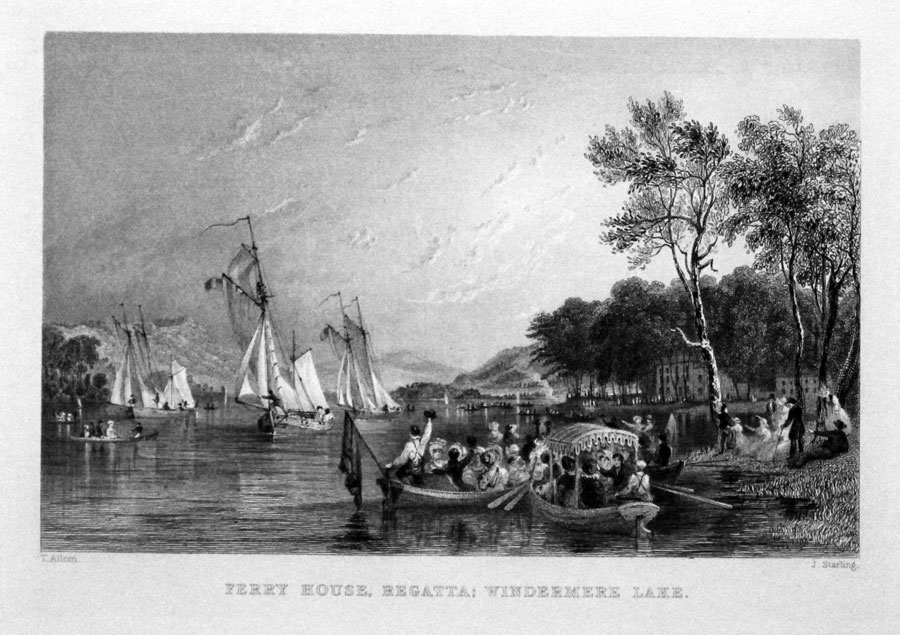  Ferry House Regatta, Windermere Lake, Thomas Allom 